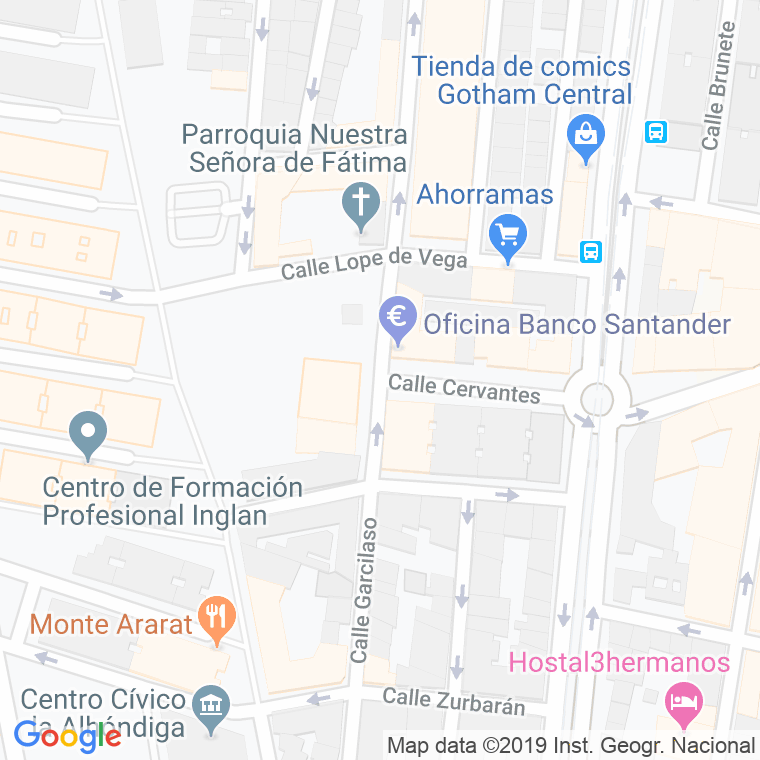 Código Postal calle Cervantes en Getafe