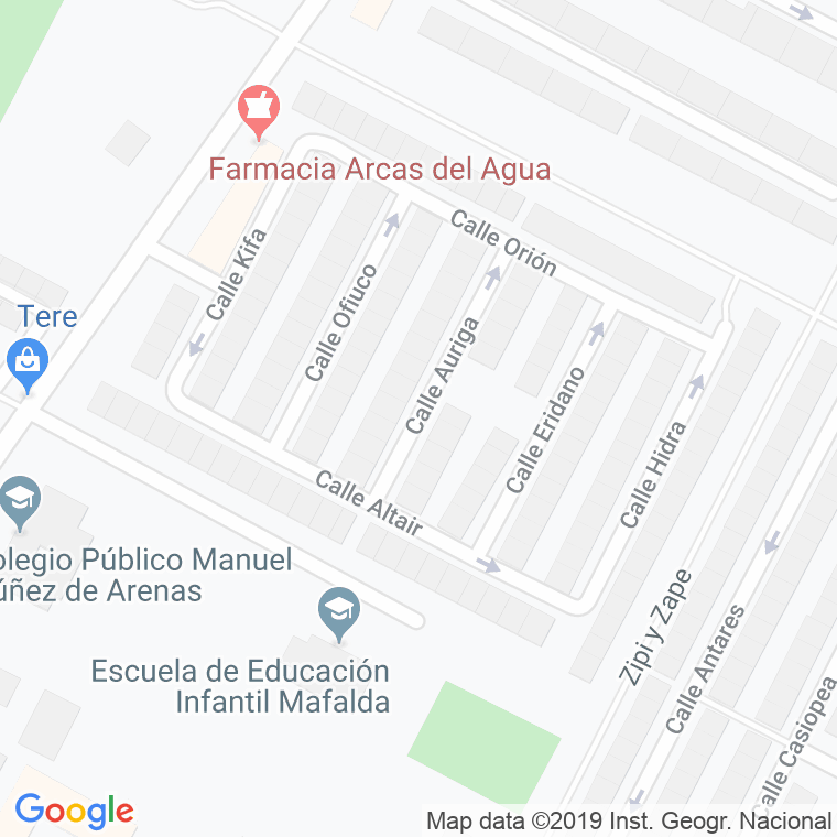 Código Postal calle Auriga en Getafe