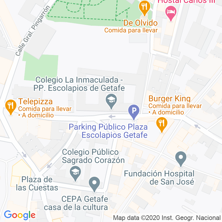Código Postal calle Colonia De La Inmaculada en Getafe
