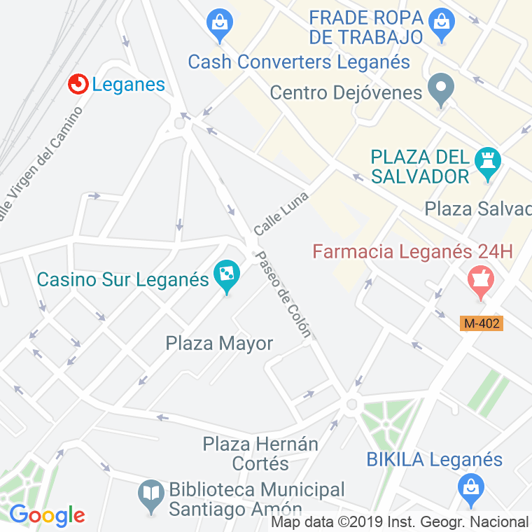 Código Postal calle Colon, paseo en Leganés