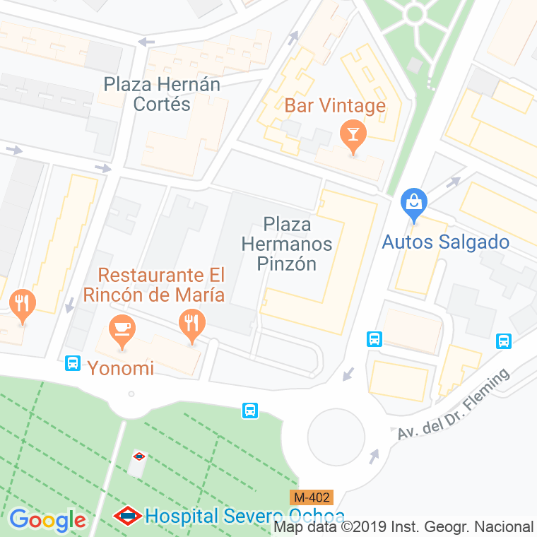 Código Postal calle Hermanos Pinzon, plaza en Leganés