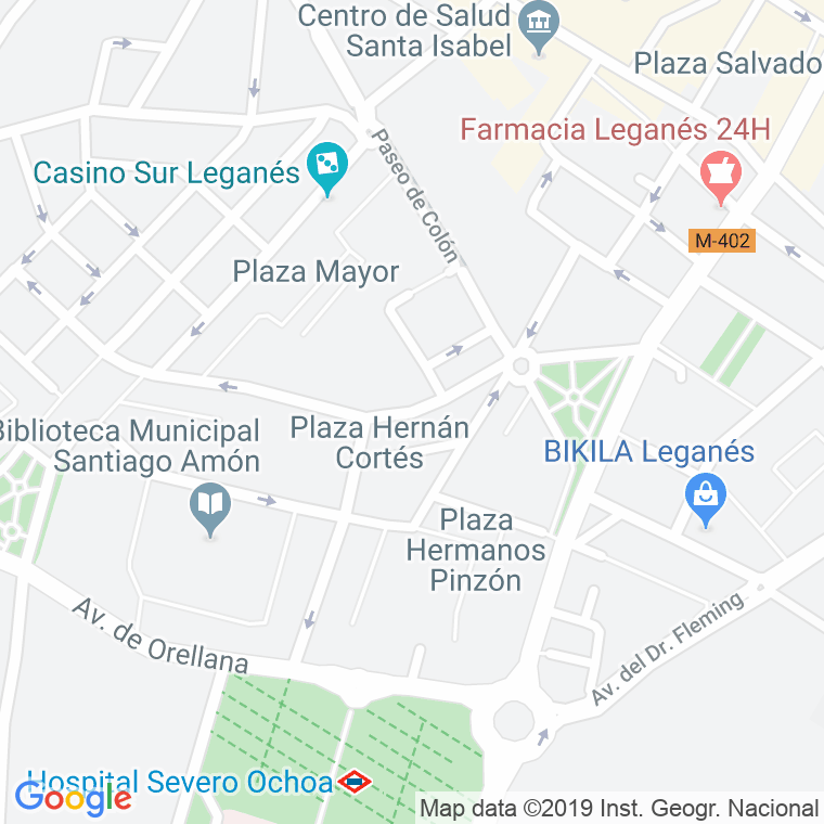 Código Postal calle Pizarro en Leganés
