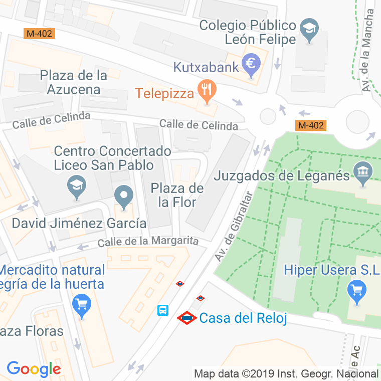 Código Postal calle Flor, plaza en Leganés