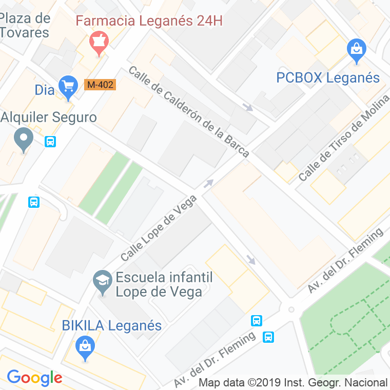 Código Postal calle Garcilaso en Leganés