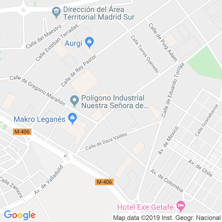 Código Postal calle Julio Palacios en Leganés