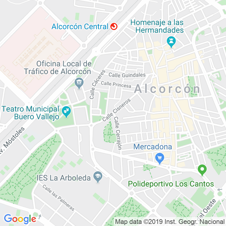 Código Postal calle Cisneros   (Impares Del 1 Al 35)  (Pares Del 2 Al 22) en Alcorcón