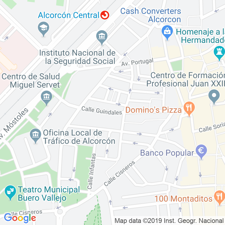 Código Postal calle Guindales, Los en Alcorcón