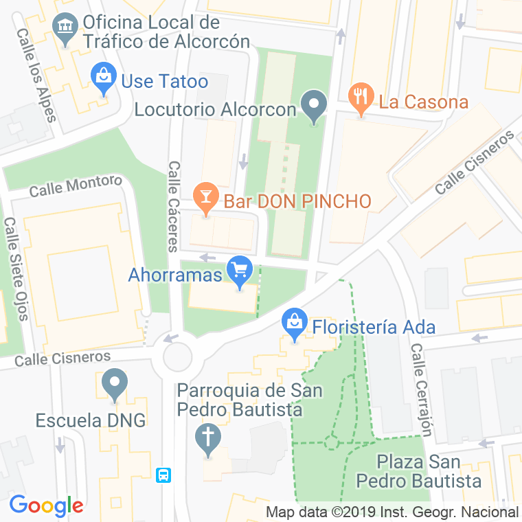 Código Postal calle Cisneros, travesia (Impares Del 1 Al Final)  (Pares Del 2 Al Final) en Alcorcón