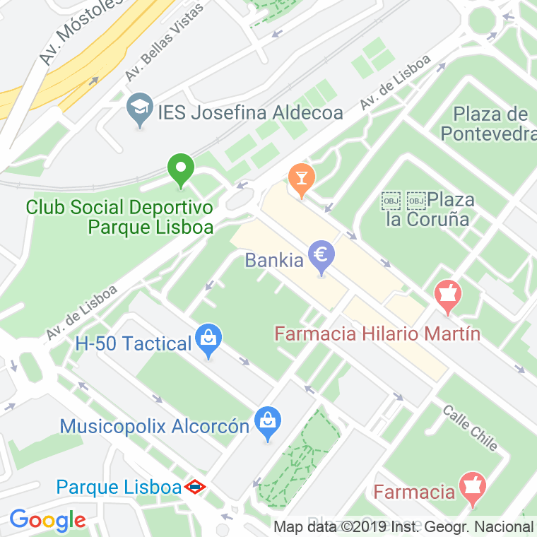 Código Postal calle Obradoiro, Del, plaza en Alcorcón
