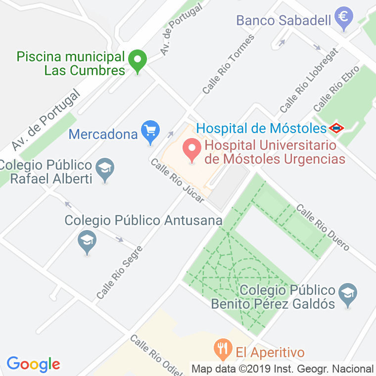 Código Postal calle Rio Jucar en Móstoles