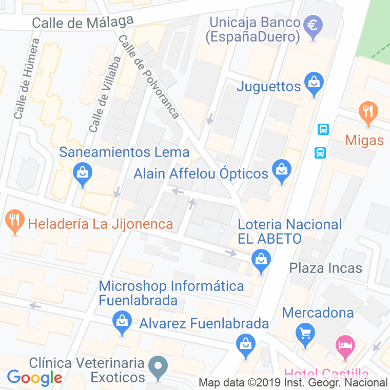 Código Postal calle Alcorcon en Fuenlabrada