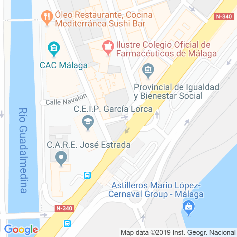 Código Postal calle Concejal Rodriguez Soria en Málaga
