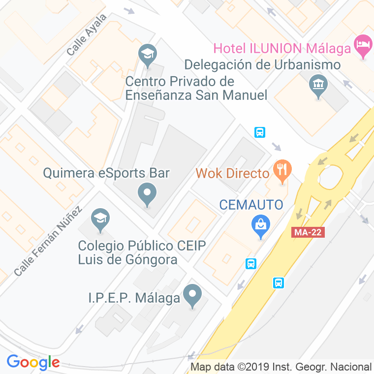 Código Postal calle Conde De Barajas en Málaga