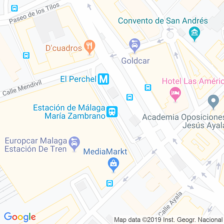 Código Postal calle Ferrocarril en Málaga