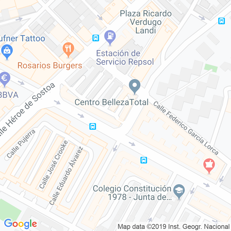 Código Postal calle Andres Coll Perez en Málaga