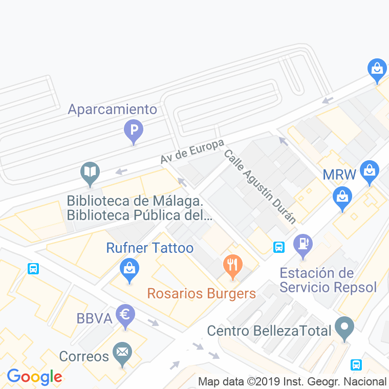 Código Postal calle Jeronimo Bobadilla en Málaga