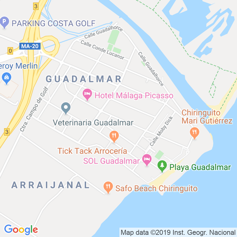 Código Postal calle Acacias De Guadalmar en Málaga