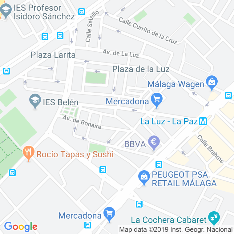 Código Postal calle Baltasar Gracian en Málaga