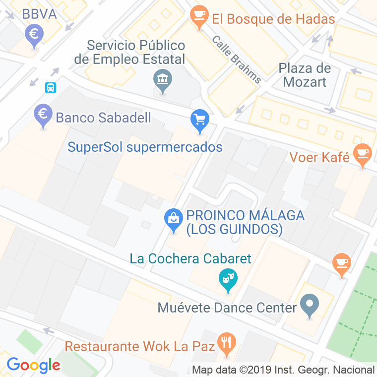 Código Postal calle Calañas en Málaga