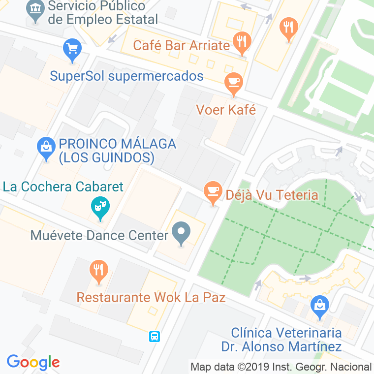 Código Postal calle Cartaya en Málaga
