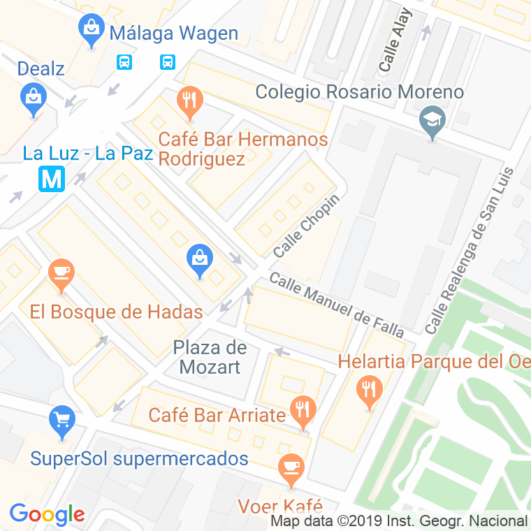 Código Postal calle Chopin en Málaga