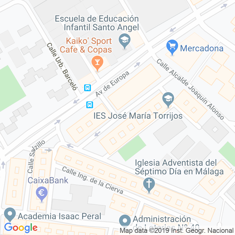 Código Postal calle Conejito De Malaga en Málaga
