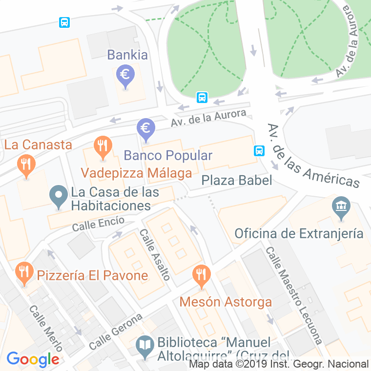 Código Postal calle Babel en Málaga