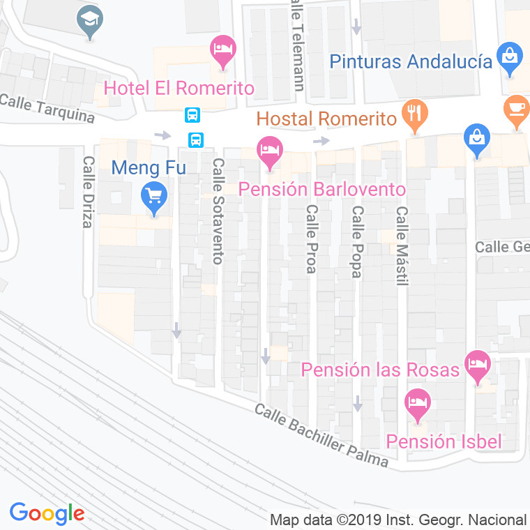 Código Postal calle Barlovento en Málaga