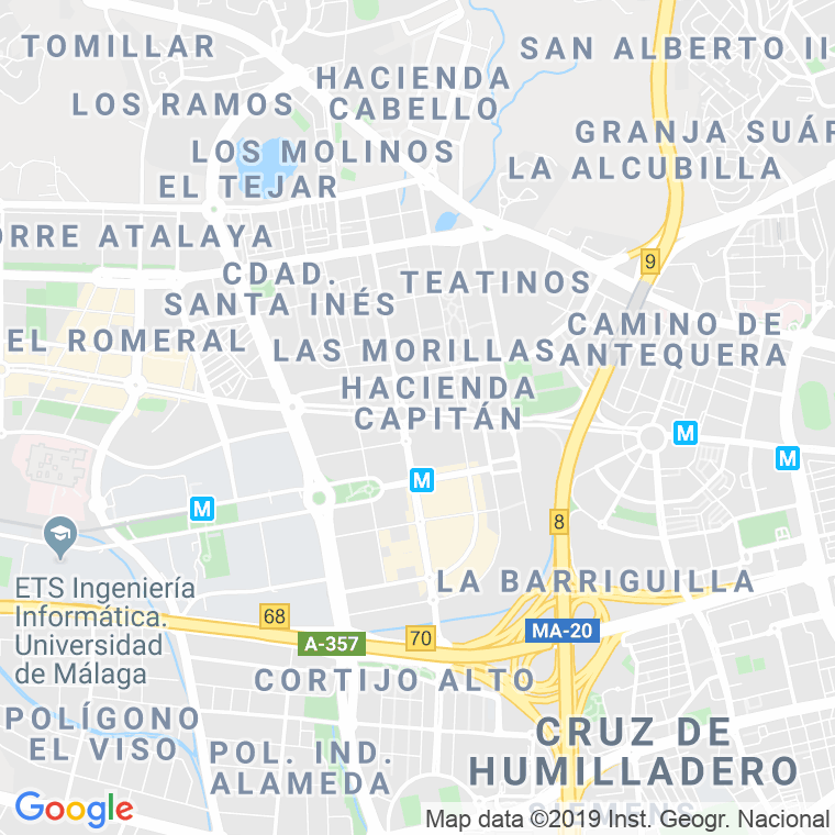 Código Postal calle Jorge Luis Borges   (Impares Del 1 Al 9)  (Pares Del 2 Al 10) en Málaga