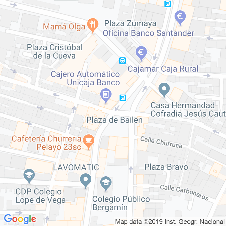 Código Postal calle Bailen en Málaga