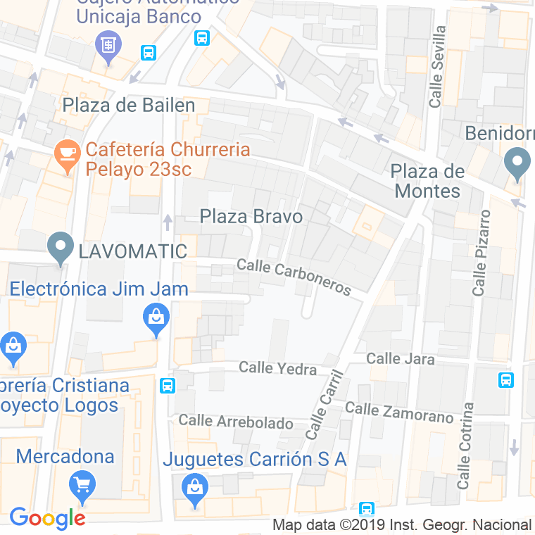 Código Postal calle Carboneros en Málaga