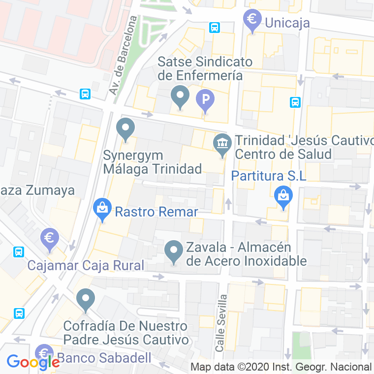 Código Postal calle Carlos Haes, pasaje en Málaga
