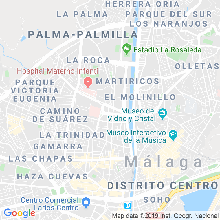 Código Postal calle Carril en Málaga