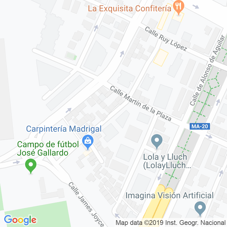 Código Postal calle Alonso De Cardenas en Málaga
