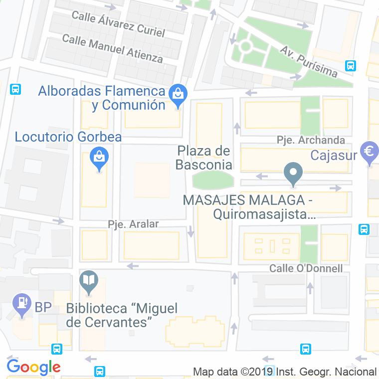 Código Postal calle Begoña, pasaje en Málaga