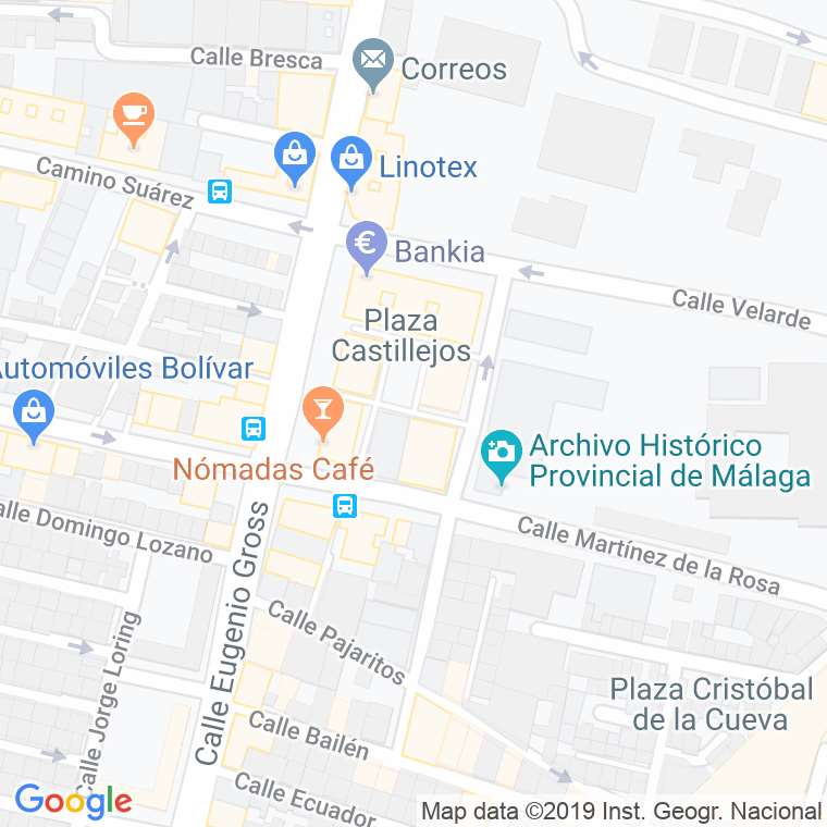 Código Postal calle Castillejos, plaza (Impares Del 1 Al Final)  (Pares Del 2 Al Final) en Málaga