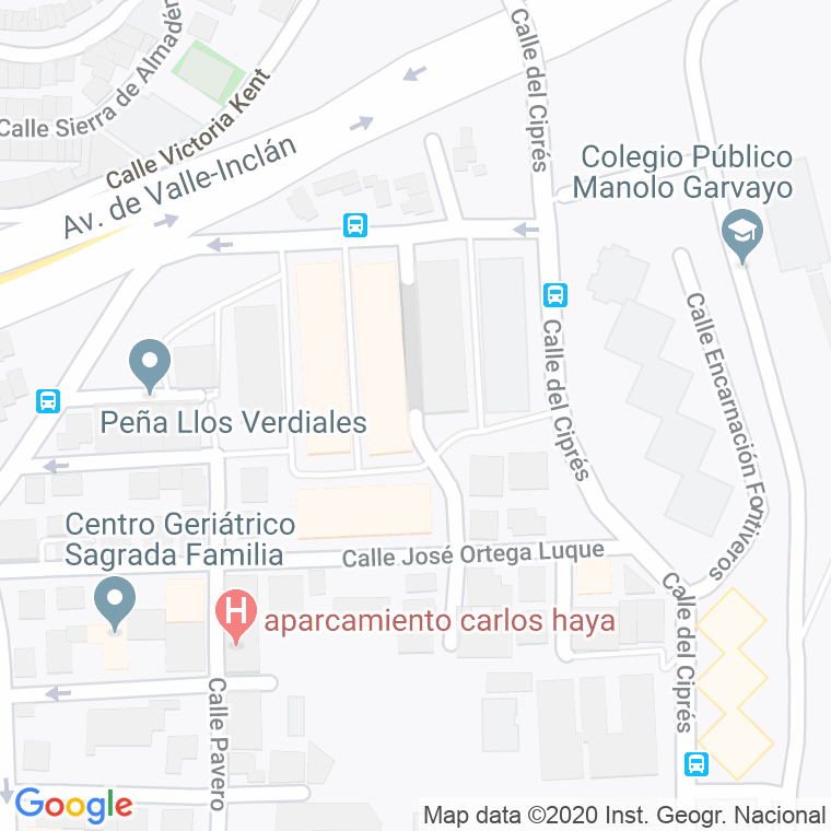 Código Postal calle Cipres, Del, carril en Málaga