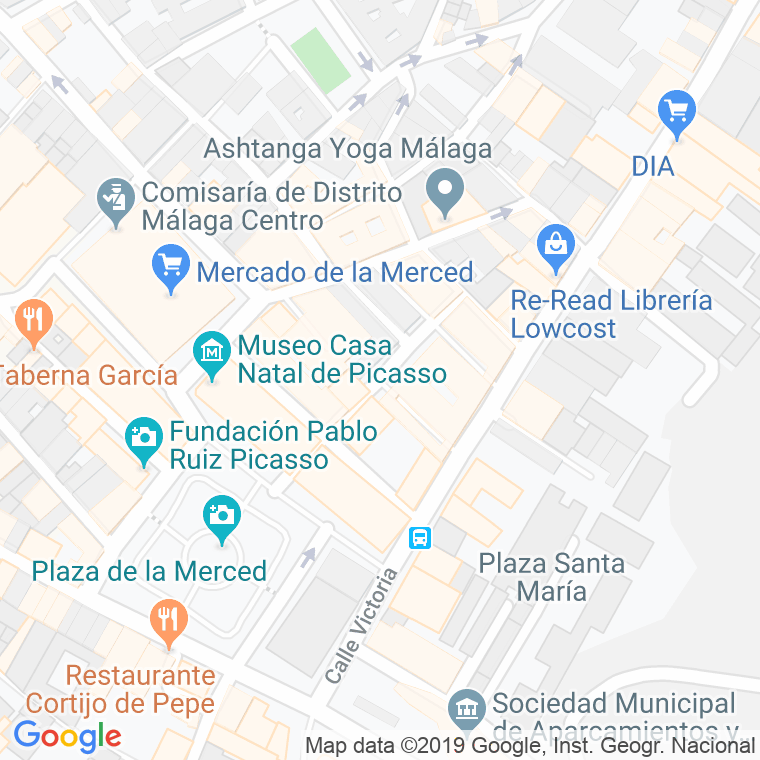 Código Postal calle Clavero, pasaje en Málaga