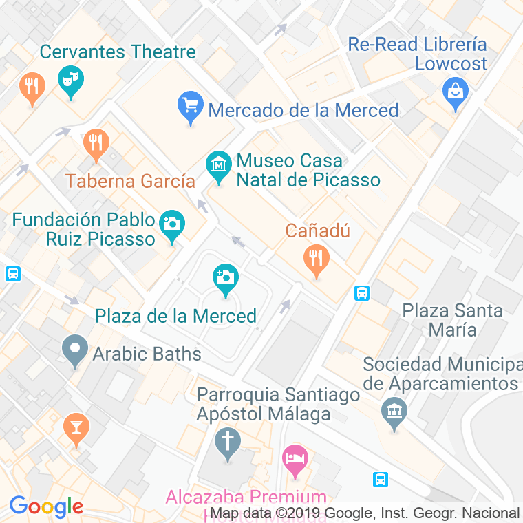 Código Postal calle Merced, plaza en Málaga