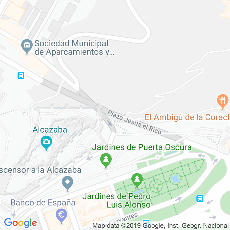 Código Postal calle Tunel De La Alcazaba en Málaga