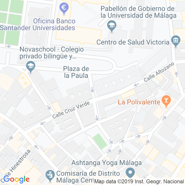Código Postal calle Garcilaso De La Vega en Málaga