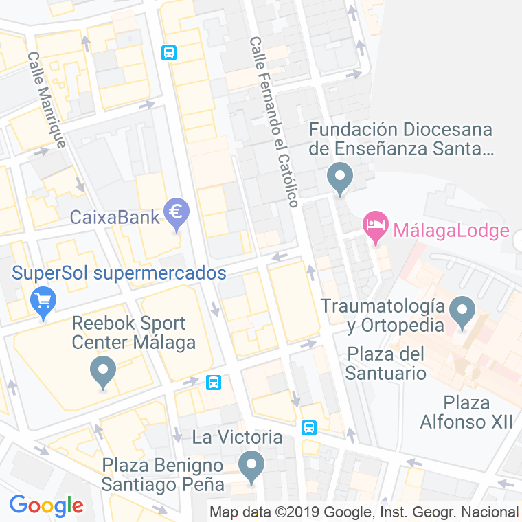 Código Postal calle Isabel La Catolica en Málaga