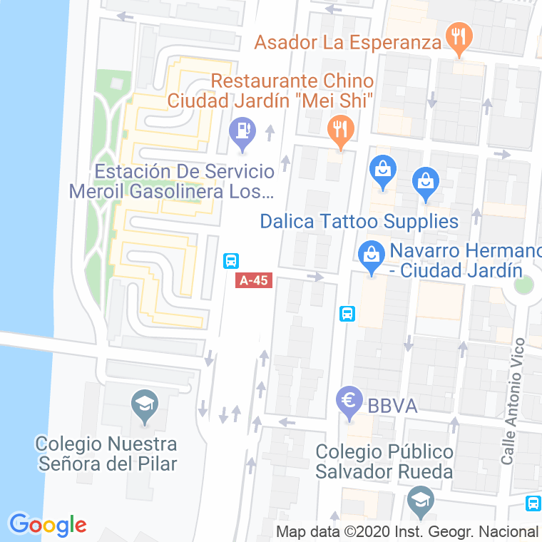 Código Postal calle Abindarraez en Málaga