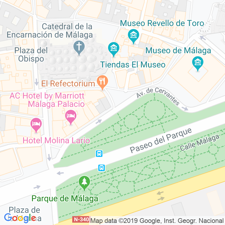 Código Postal calle Cortina Del Muelle en Málaga
