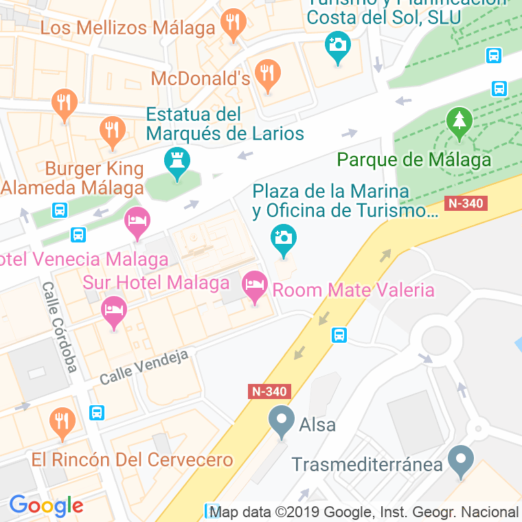 Código Postal calle Marina, De La, plaza (Impares Del 1 Al 3)  (Pares Del 2 Al 4) en Málaga