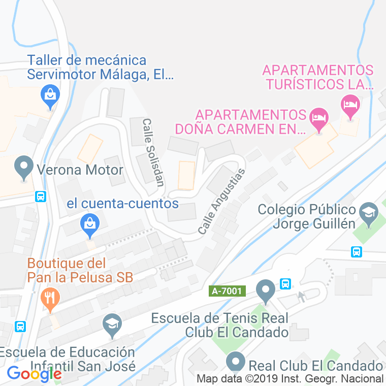 Código Postal calle Angustias en Málaga