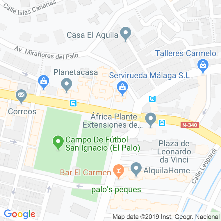 Código Postal calle Caballero De Las Doncellas en Málaga