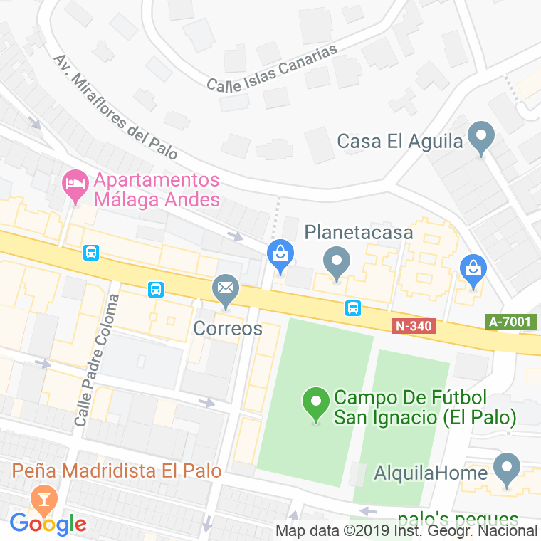 Código Postal calle Caballero De Los Espejos en Málaga