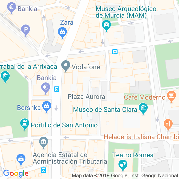 Código Postal calle Aurora, plaza en Murcia