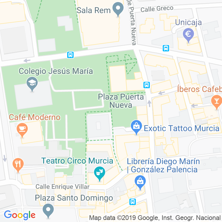 Código Postal calle Puerta Nueva, plaza (Impares Del 1 Al 1)  (Pares Del 2 Al Final) en Murcia